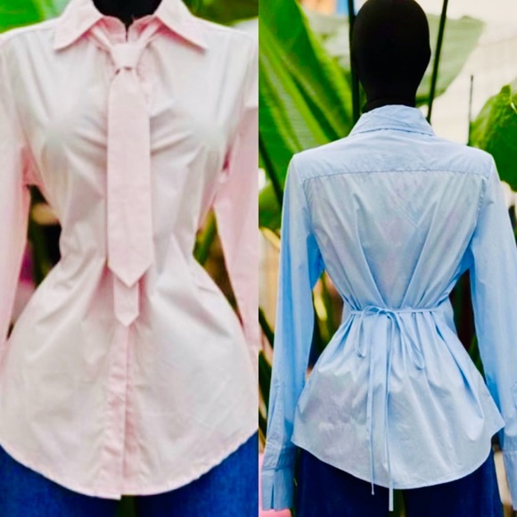 Chic Light Pink Button Down Shirt for Women - Picture 2 of 2